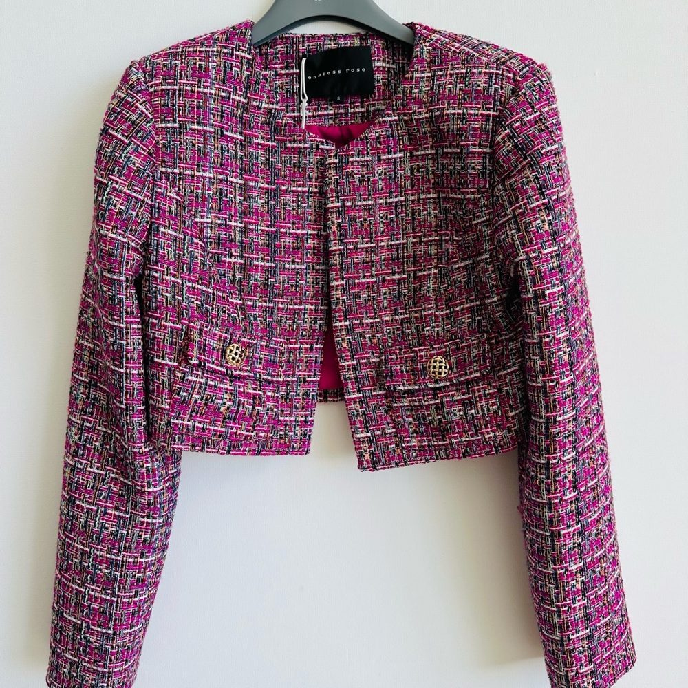 Women's Pink Tweed Jacket